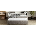 thumbnail image 1 of Twin Size Upholstered Daybed with Trundle and 3 Storage Drawers, Chenille Fabric Sofa Bed for Guest Room, Living Room, Space-Saving Modern Bed Frame, No Box Spring Needed, Gray, 1 of 9