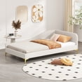 thumbnail image 1 of Twin Size Upholstered Daybed With Headboard And Armrest,Support Legs, Beige, 1 of 1