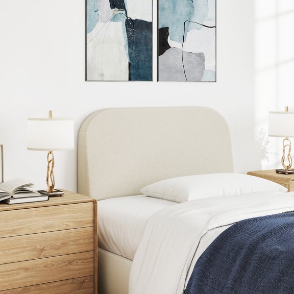 Twin Size Upholstered Headboard, Height Adjustable Bed Backrest with Straps, 38" Modern Chenille Fabric Padded Headboard - Beige