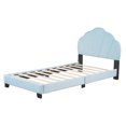 thumbnail image 1 of Twin Size Upholstered Platform Bed Frame with Shell Shaped Headboard, Strong 10 Slats Supports, Noise Free, No Box Spring Needed, 1 of 7