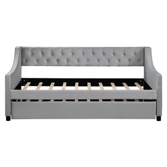 Twin Size | Use in Bedroom for Daily Rest or Guest Room for Overnight Stays | Appreciate the Tufted Button and Copper Nail Design