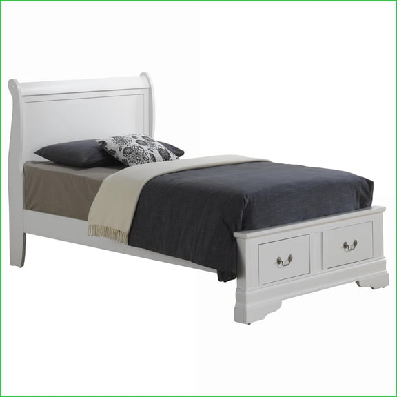 Twin Size White Storage Bed with Hidden Compartment for Second Bedroom/Guest Room