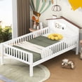 thumbnail image 1 of Twin Size White Wood Bed Frame | House-shaped Headboard with LED, Storage and No Box Spring | Reduces Mattress Slide and Adds Warmth, 1 of 2