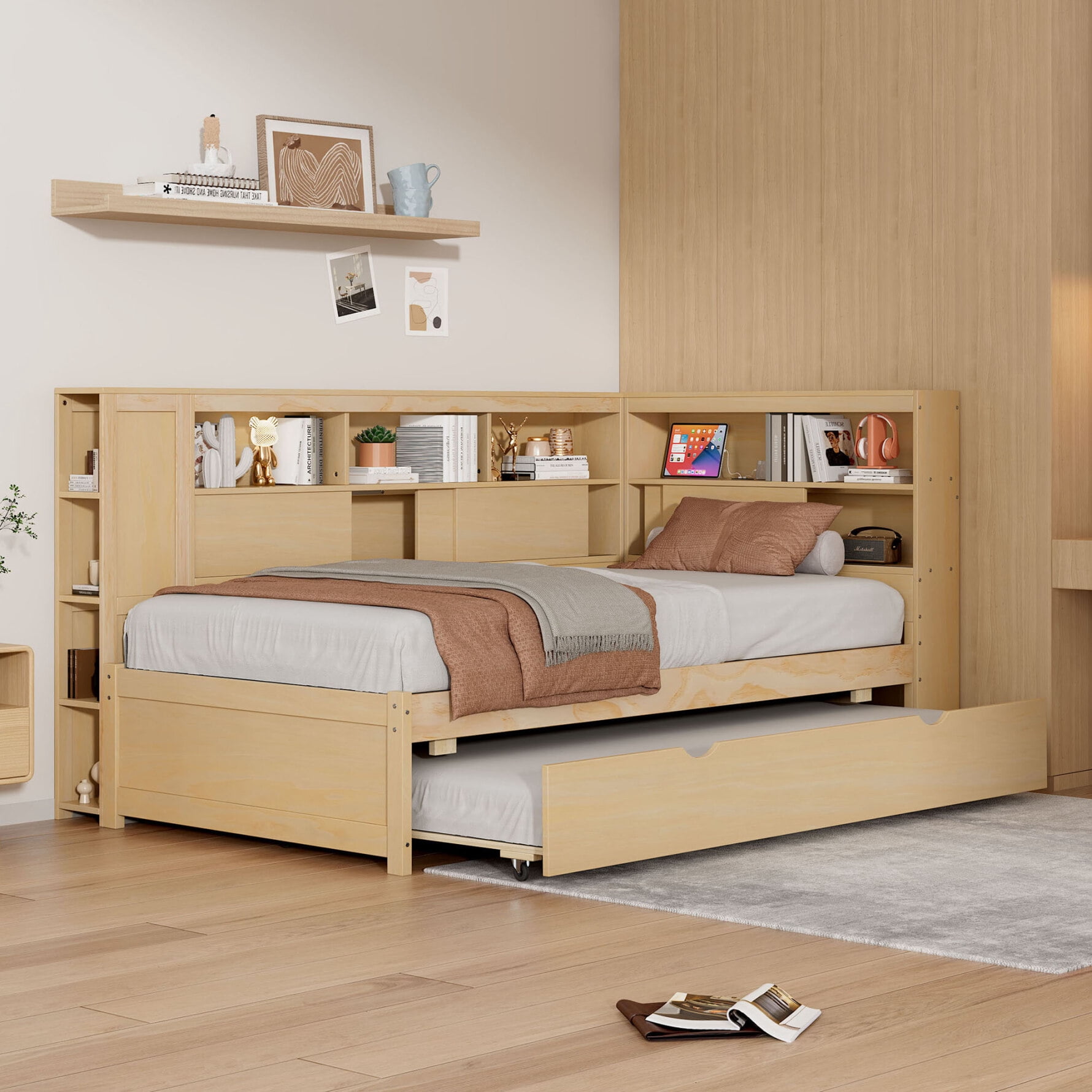 Stunning Natural Wood Twin Bed Photos