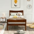 thumbnail image 1 of Twin Size Wood Platform Bed with Headboard and Wooden Slat Support, 1 of 7