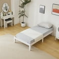 thumbnail image 1 of Twin-Size Wooden Bed Frame in Washed White – Modern, Sturdy, and Easy to Assemble, 1 of 15