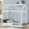 thumbnail image 1 of Twin Size Wooden Platform Bed Frame, No Box Spring Needed, White, Bedroom, 1 of 15