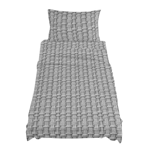 Twin Size Woven Basket Sheet Sets Rustic Minimalist Slate Gray Textured Weave Lattice Soft Breathable Microfiber Bed Sheets Deep Pockets 4 Piece Set, 1 Fitted Sheet, 1 Flat Sheet & 1 Pillowcases
