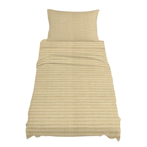 Twin Size Woven Texture Sheet Sets Beige Straw Weave Check Rustic Farmhouse Soft Breathable Microfiber Bed Sheets Deep Pockets 4 Piece Bed Sheets Set, 1 Fitted Sheet, 1 Flat Sheet & 1 Pillowcases