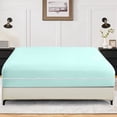 thumbnail image 1 of Twin Size Zippered Closure Fitted Sheet (39" x 75"), 1-Piece Bottom Sheet, 800 Thread Count 100% Egyptian Cotton, Fits Up to 21" Deep Mattress, Color Aqua Blue Solid, 1 of 6