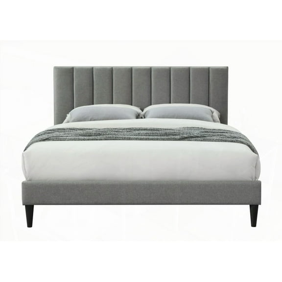 Twin Sized Gray Polyester Bed in a Box - Channel Design with USB