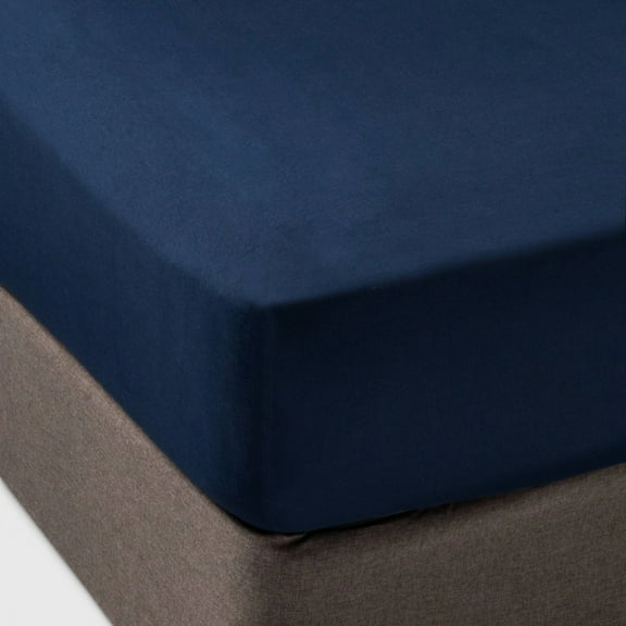 Twin Solid Fitted Sheet Separates Navy