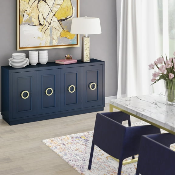Twin Star Home 15.5 in. D Buffet Sideboard TV Stand for TVs up to 70 in, Modern Navy