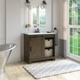 thumbnail image 1 of Twin Star Home 36" Sliding Barn Door Single Bathroom Vanity with Woven Baskets, 1 of 8
