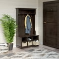 thumbnail image 1 of Twin Star Home 40" Hall Tree with Open Storage and Included Baskets, Midnight Cherry, 1 of 6