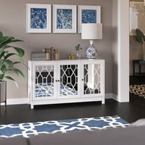 Twin Star Home 54" Sideboard with Mirrored Cabinet Doors
