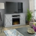 thumbnail image 1 of Twin Star Home Barn Door TV Stand for TVs up to 70 inches with ClassicFlame Electric Fireplace, Sargent Oak, 1 of 8