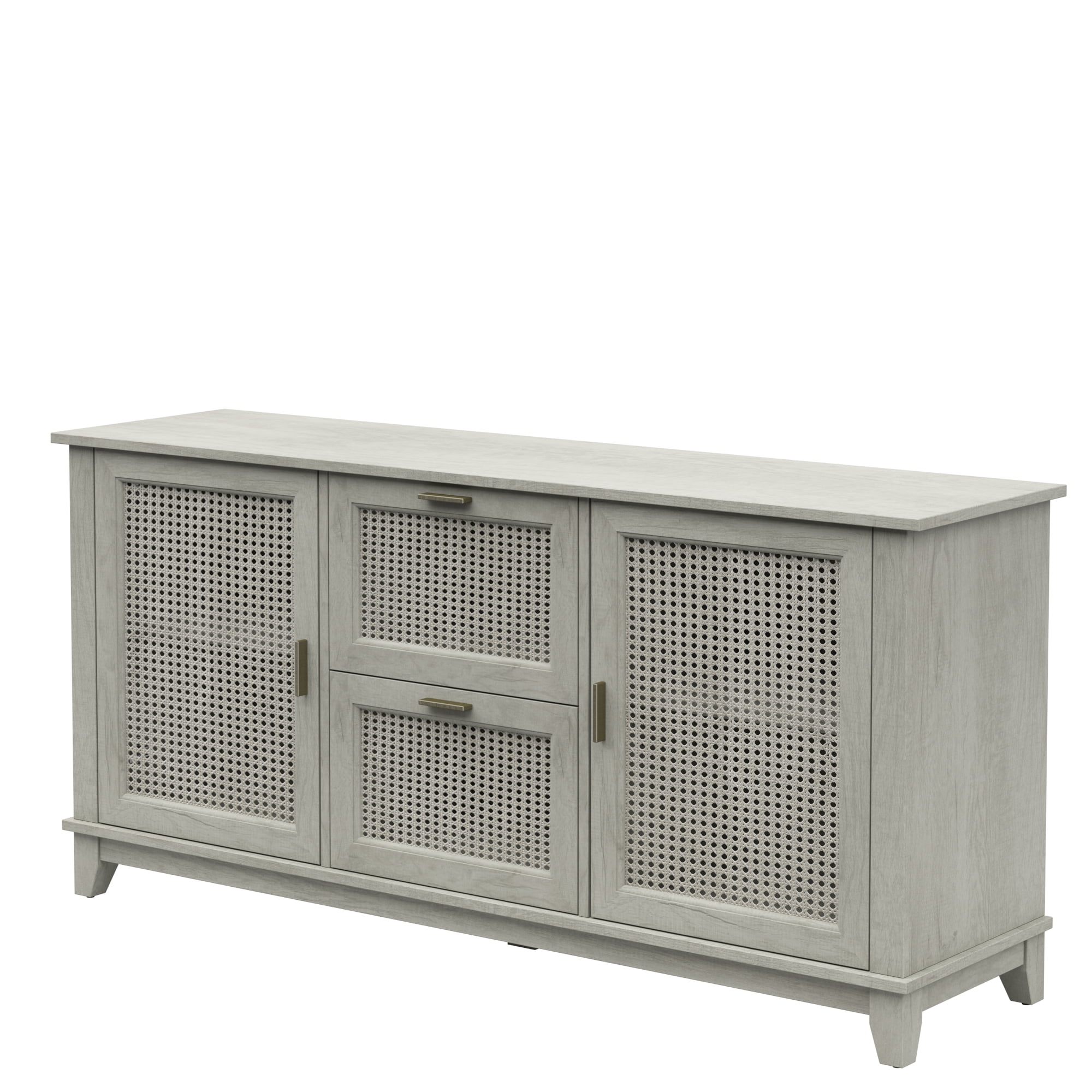 Fairfax Oak Cane Weave Hinged Door Sideboard
