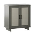 thumbnail image 1 of Twin Star Home Coastal 2-Door Accent Cabinet with Linen-Style Accents in Crete Oak, 1 of 11