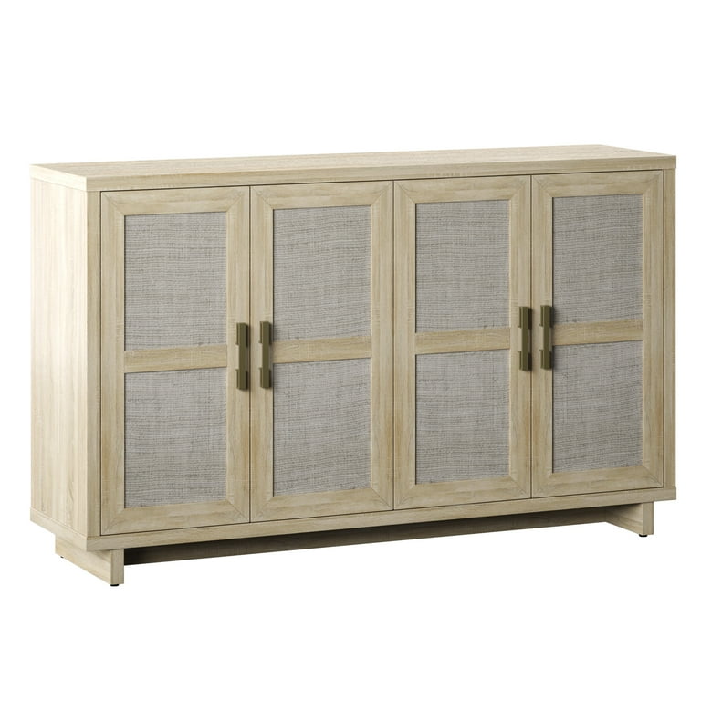 Twin Star Home Coastal Sideboard with Linen Inspired Accents Twin Star Home Coastal Sideboard with Linen Inspired Accents