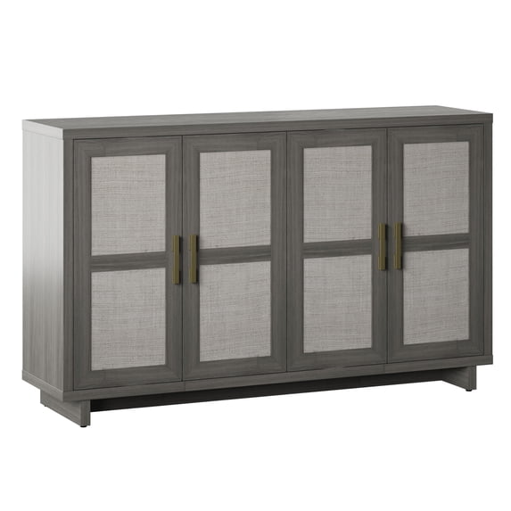 Twin Star Home Coastal Sideboard with Linen Inspired Accents
