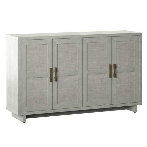 Twin Star Home Coastal Sideboard with Linen Inspired Accents