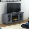 thumbnail image 1 of Twin Star Home Elmhurst Fireplace TV Stand for TVs up to 60" with ClassicFlame Technology & Glass Doors, Cool Gray, 1 of 7
