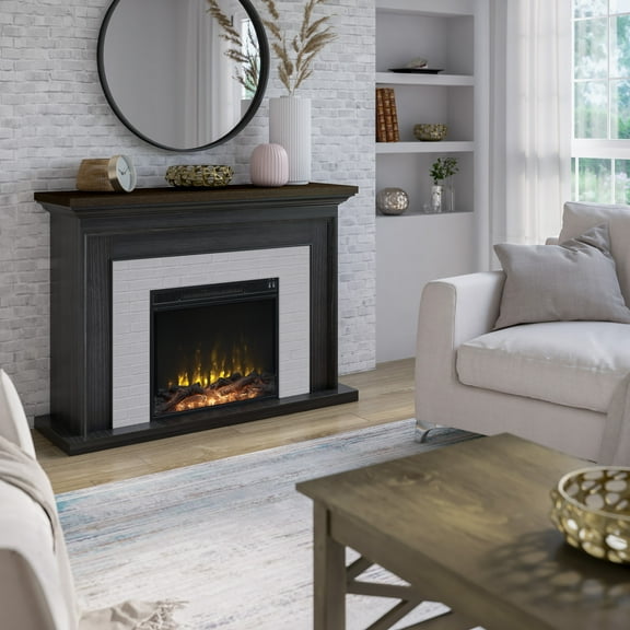 Twin Star Home Farmhouse Wall Mantel - 2Tone Black