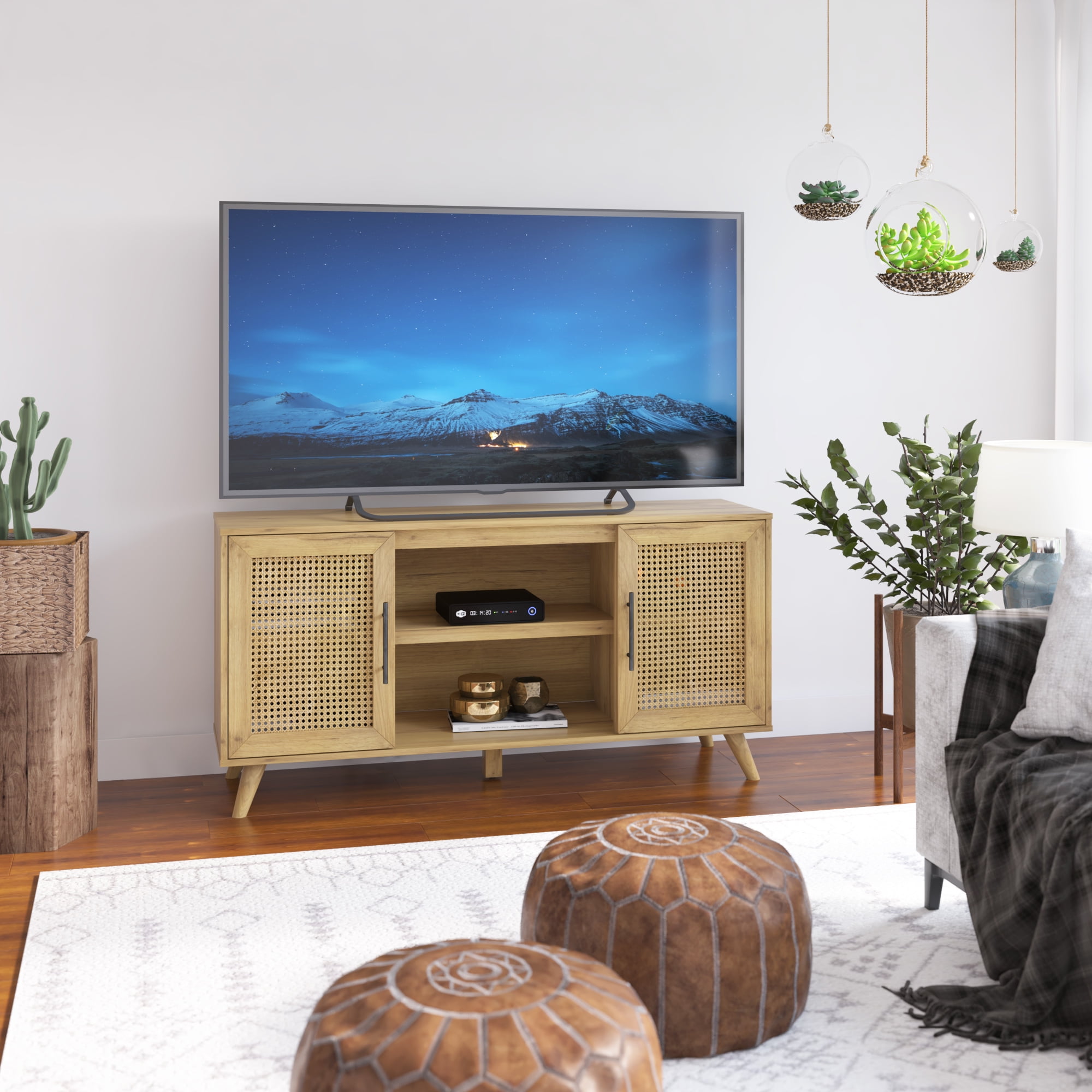 Twin Star Home Mid Century Modern TV Stand for TVs up to 60