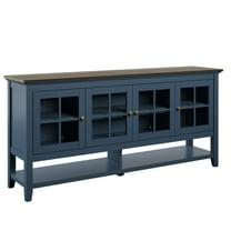 Twin Star Home Modern Farmhouse Sideboard with Glass Doors