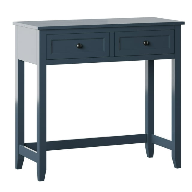 Twin Star Home Secretary Desk with USB Charging Ports, Fontana Blue ...