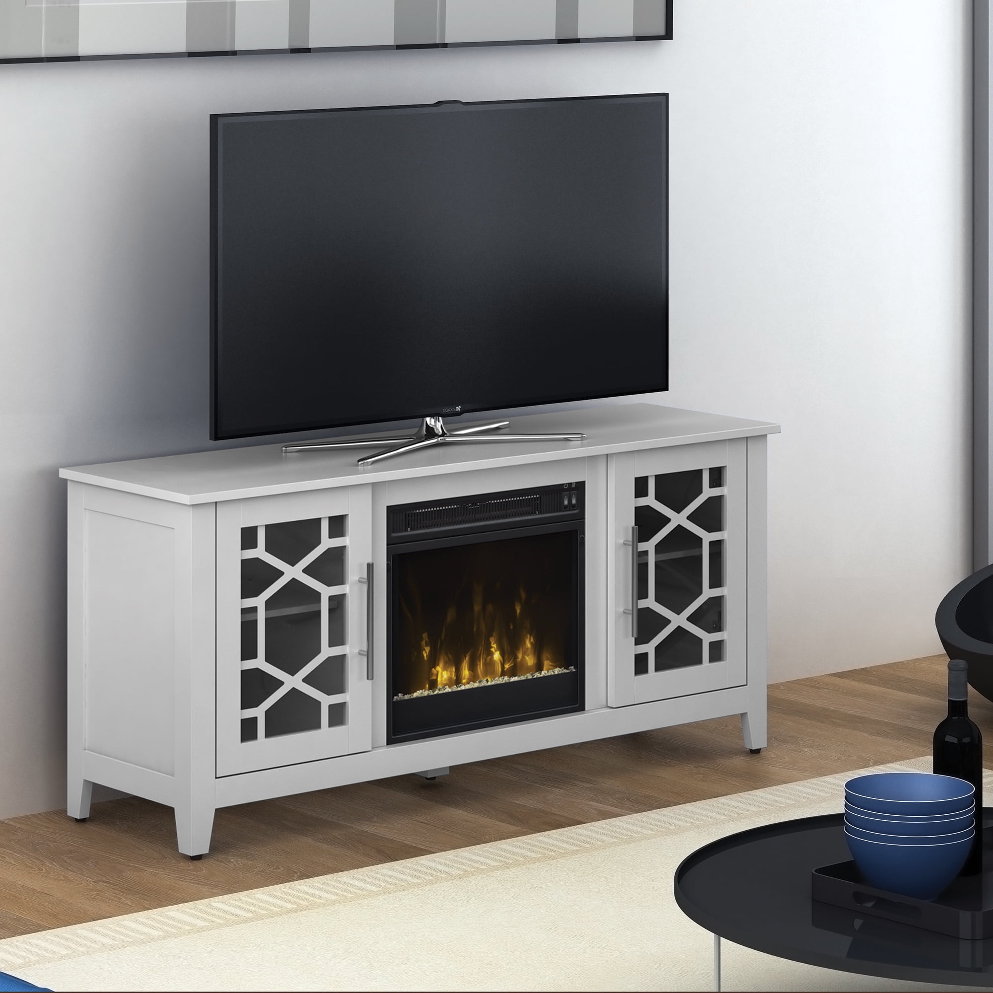Twin Star Home TV Stand for TVs up to 60 inches with ClassicFlame