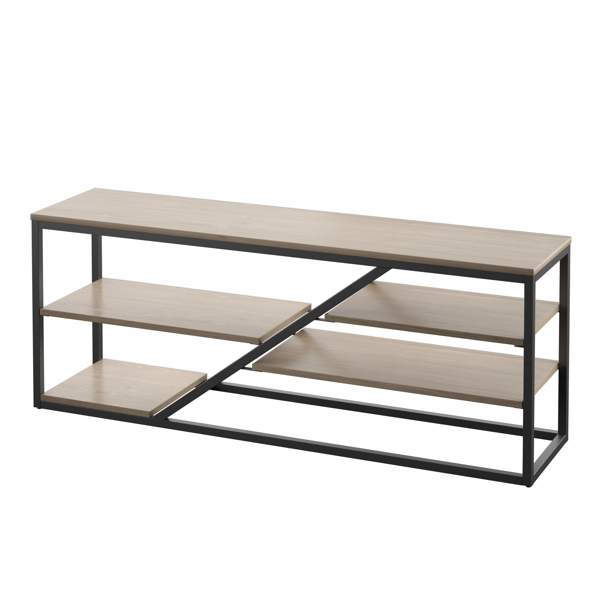 Twin Star Home TV Stand for TVs up to 70" with Asymmetrical Design in