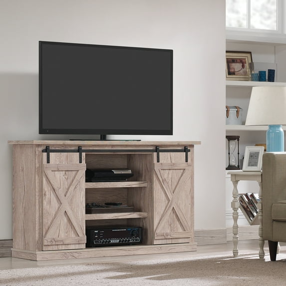 Twin Star Home Terryville Barn Door TV Stand for TVs up to 60", Ashland Pine