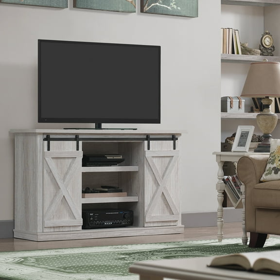 Twin Star Home Terryville Barn Door TV Stand for TVs up to 60", White Oak