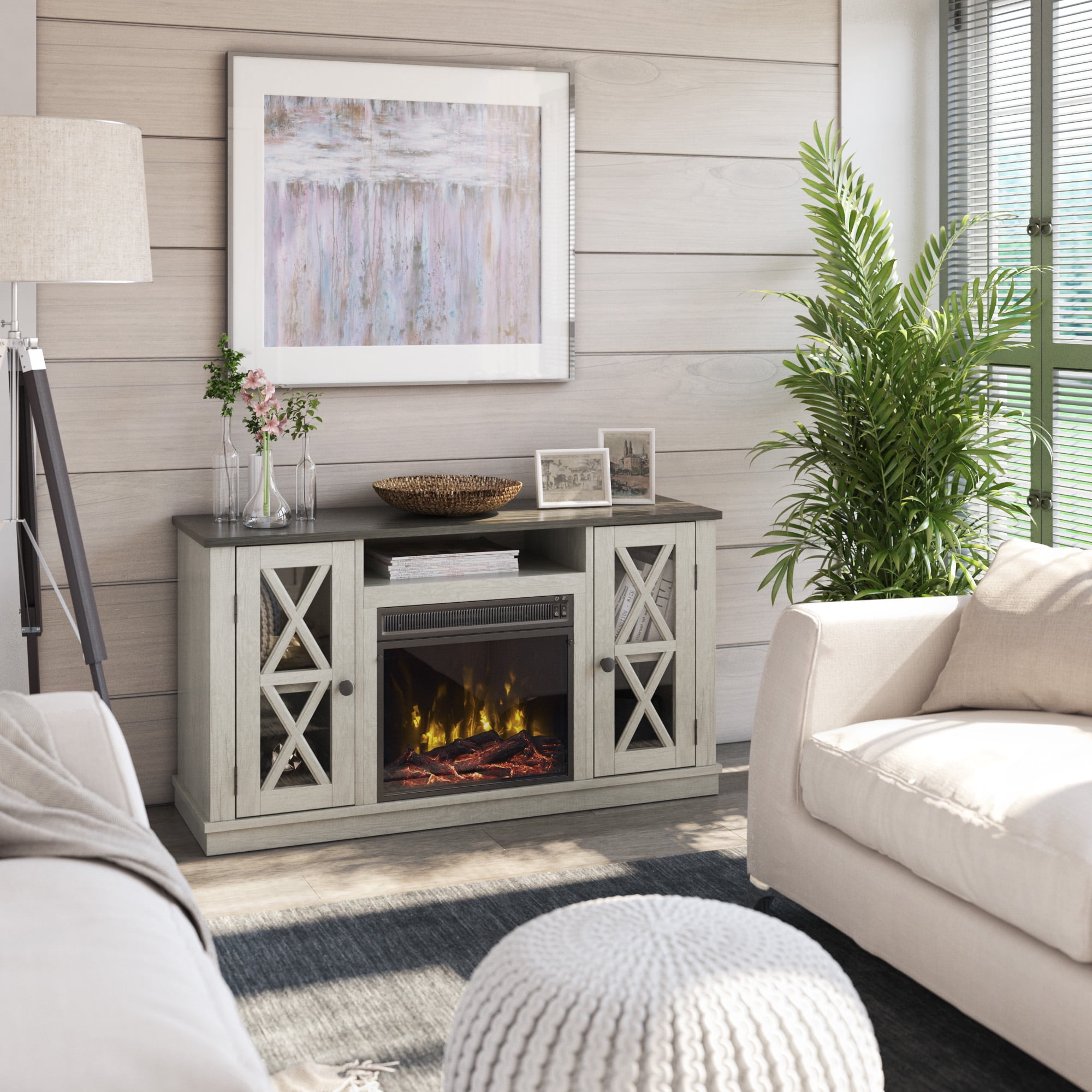 Twin Star Stanton Ridge Electric Fireplace TV Stand for TVs up to 55 ,  Fairfax Oak - Walmart.com