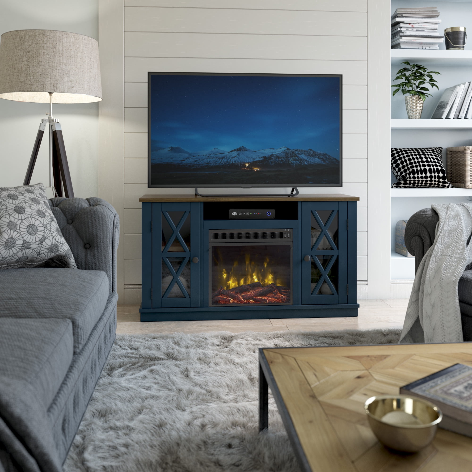 Twin Star Stanton Ridge Electric Fireplace TV Stand for TVs up to