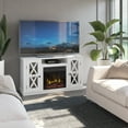 thumbnail image 1 of Twin Star Stanton Ridge Electric Fireplace TV Stand for TVs up to 55", White, 1 of 9