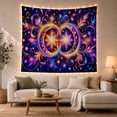 thumbnail image 1 of Twin Starbursts in a Dark Cosmic Nebula, Mystical Psychedelic Style for Space Lovers, Galaxy Wall Art, Housewarming Gift, Tapestry Wall Hanging for Bedroom and Dorm, 1 of 7