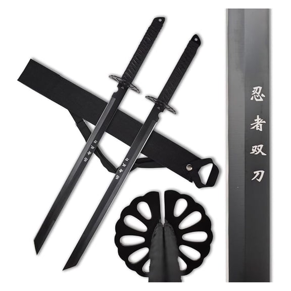 Twin Sword Set XYT 28-Inch Stainless-Steel Blade For Cosplay Collection Martial Arts With Shoulder Strap