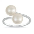 thumbnail image 1 of Twin Synthetic Pearl Beads Ring Sterling Silver Size 9, 1 of 3