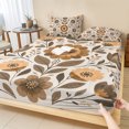 thumbnail image 1 of Twin Sze Fitted Sheet Set - Beige Brown Floral Boho 2 Piece Bedding Sets 16" Deep Pocket Fitted Sheet with 1 Pillowcase, Summer Spring Flowers Botanical Brushed Microfiber Hotel Luxury Bed Sheets, 1 of 9