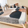 thumbnail image 1 of Twin Sze Fitted Sheet Set - Boho Middle Century 2 Piece Bedding Sets 16" Deep Pocket Fitted Sheet with 1 Pillowcase, Abstract Modern Color Block Geometric Brushed Microfiber Hotel Luxury Bed Sheets, 1 of 9