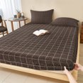 thumbnail image 1 of Twin Sze Fitted Sheet Set - Brown Buffalo Plaid 2 Piece Bedding Sets 16" Deep Pocket Fitted Sheet with 1 Pillowcase, Vintage Farmhouse Checkered Brushed Microfiber Hotel Luxury Bed Sheets, 1 of 9