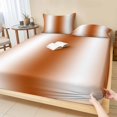 thumbnail image 1 of Twin Sze Fitted Sheet Set - Burnt Orange Ombre 2 Piece Bedding Sets 16" Deep Pocket Fitted Sheet with 1 Pillowcase, Abstract Art Modern Orange Gradient Brushed Microfiber Hotel Luxury Bed Sheets, 1 of 9