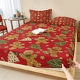 thumbnail image 1 of Twin Sze Fitted Sheet Set - Christmas 2 Piece Bedding Sets 16" Deep Pocket Fitted Sheet with 1 Pillowcase, Red Xmas Pine Tree Winter Snowflakes Brushed Microfiber Hotel Luxury Bed Sheets, 1 of 9