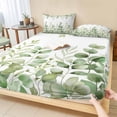 thumbnail image 1 of Twin Sze Fitted Sheet Set - Green Eucalyptus 2 Piece Bedding Sets 16" Deep Pocket Fitted Sheet with 1 Pillowcase, Farmhouse Botanical Leaves Brushed Microfiber Hotel Luxury Bed Sheets, 1 of 9