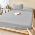 thumbnail image 1 of Twin Sze Fitted Sheet Set - Grey 2 Piece Bedding Sets 16" Deep Pocket Fitted Sheet with 1 Pillowcase, Farmhouse Solid Gray Color Modern Art Brushed Microfiber Hotel Luxury Bed Sheets, 1 of 9