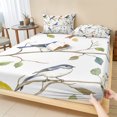 thumbnail image 1 of Twin Sze Fitted Sheet Set - Leaf Bird 2 Piece Bedding Sets 16" Deep Pocket Fitted Sheet with 1 Pillowcase, Colorful Spring Tree Branch Country Boho Brushed Microfiber Hotel Luxury Bed Sheets, 1 of 9