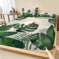 thumbnail image 1 of Twin Sze Fitted Sheet Set - Monstera Leaves 2 Piece Bedding Sets 16" Deep Pocket Fitted Sheet with 1 Pillowcase, Summer Green Tropical Plants Leaf Beige Brushed Microfiber Hotel Luxury Bed Sheets, 1 of 9